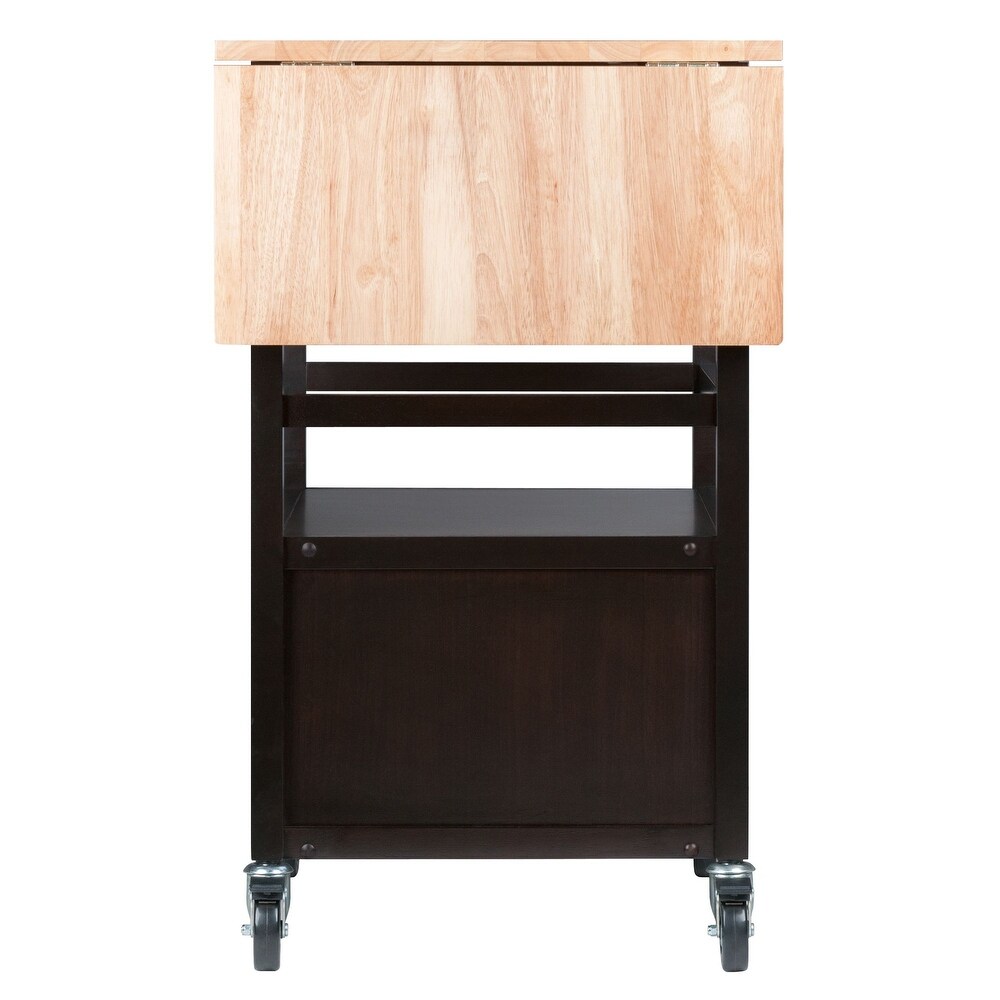 Bellini Kitchen Cart Natural/Coffee Finish