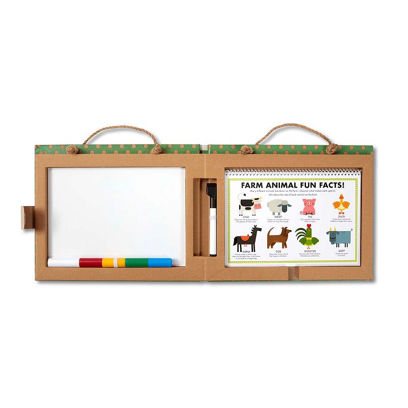 Melissa and Doug Natural Play Play， Draw， Create Reusable Drawing and Magnet Kit - Farm