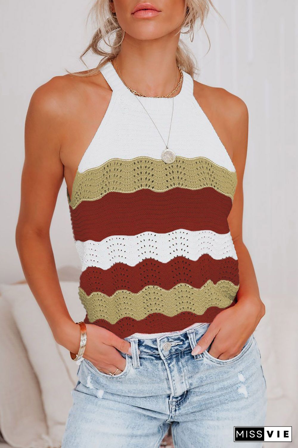 Knit Colorblock Tank Top