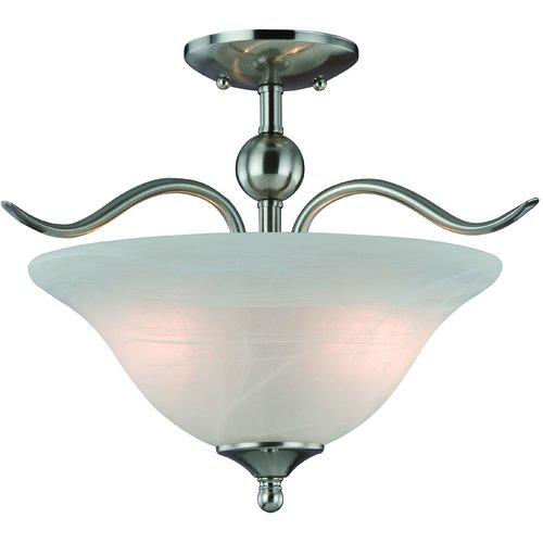 Hardware House Dover 2-Light Semi-flush Ceiling Fixture  Finish: Satin Nickel