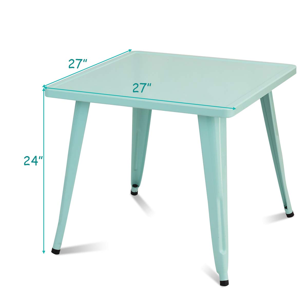 Costzon Kids Steel Table for Indoor/Outdoor Use, Preschool, Bedroom, Playroom