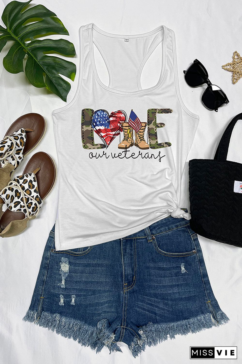 Love Our Veterans-Veterans Day Sleeveless Tank Top Wholesale