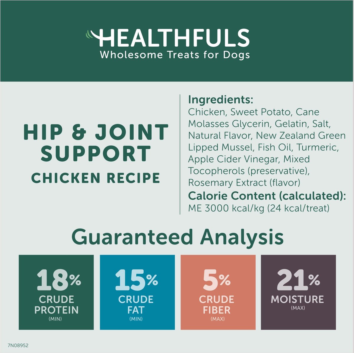 RUFFIN' IT Healthfuls Hip and Joint Support Chicken Recipe Dog Treats， 12-oz bag