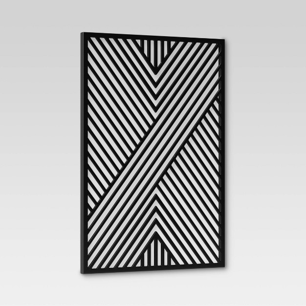 Geometric Mdf Wood Wall Panel Black