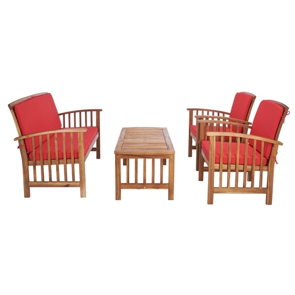 SAFAVIEH Outdoor Rocklin 4piece Conversation Patio Set