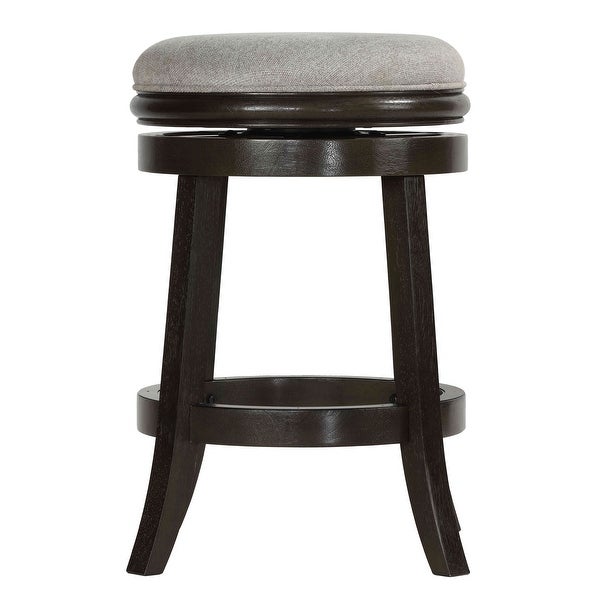 Cortesi Home Clyffe Grey Backless Solid Wood Swivel Stool