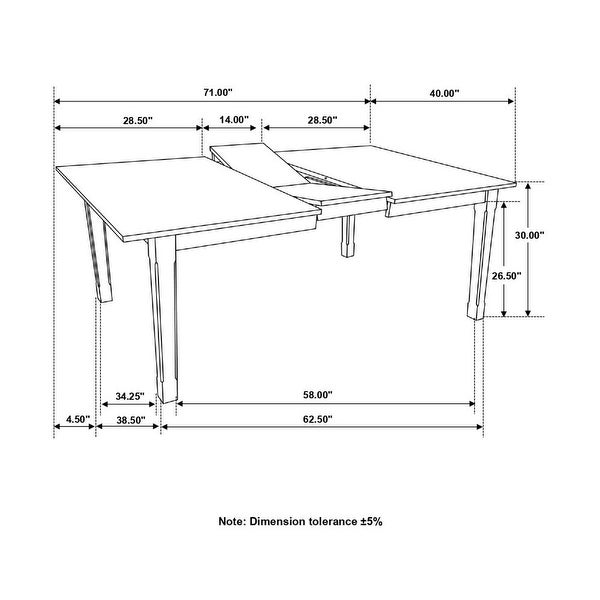 Wooden Extendable Dining Table in Natural and Rustic Off White - Natural and rustic off-white