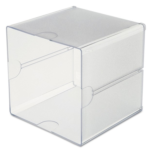 Deflecto Desk Cube Clear Plastic 6 X 6 X 6 350401