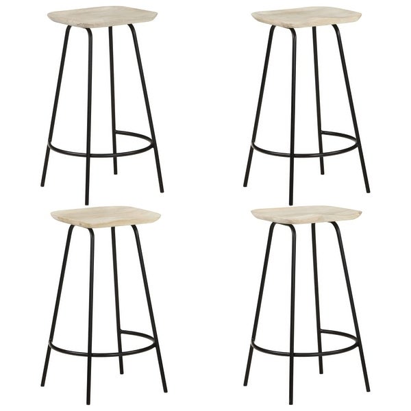 vidaXL Bar Stools 4 pcs Solid Mango Wood - 15