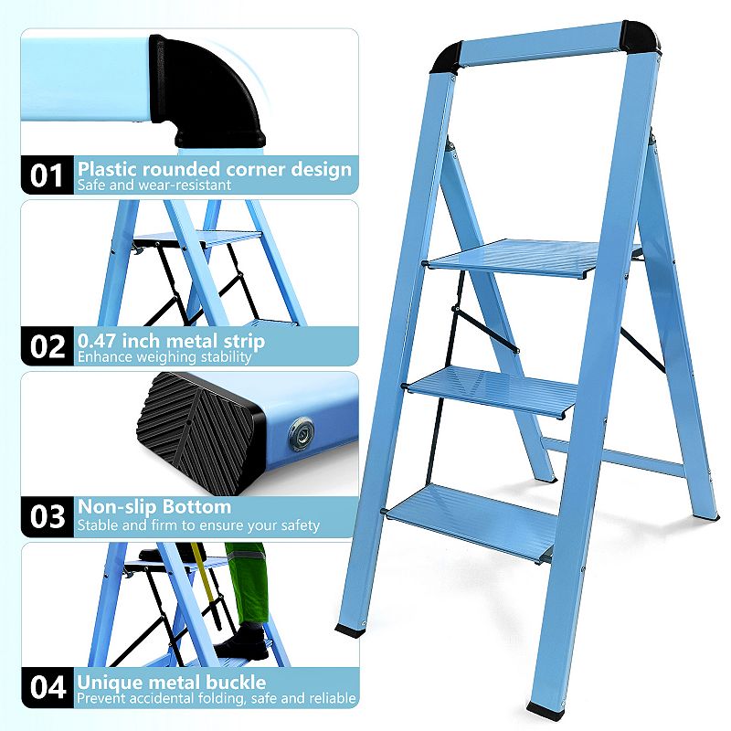 3 - Step Aluminum Folding Step Stool