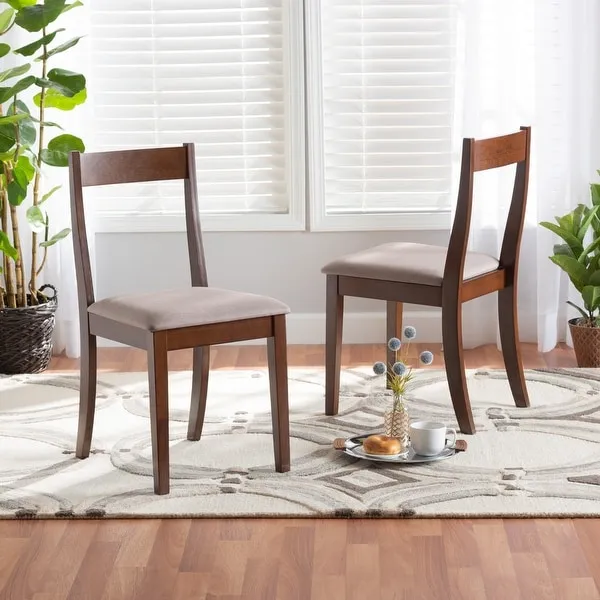 Carola Mid-Century Modern Dark Brown Finished Wood 2-Piece Dining Chair Set