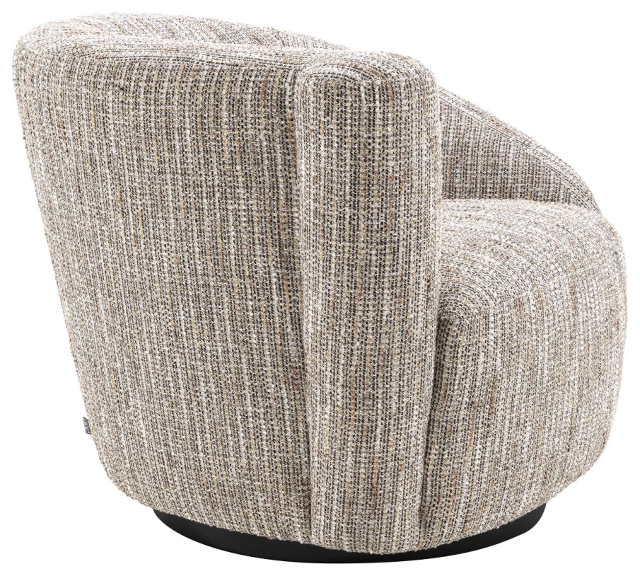 Beige Upholstered Swivel Chair  Eichholtz Colin   Contemporary   Armchairs And Accent Chairs   by Oroa   Distinctive Furniture  Houzz