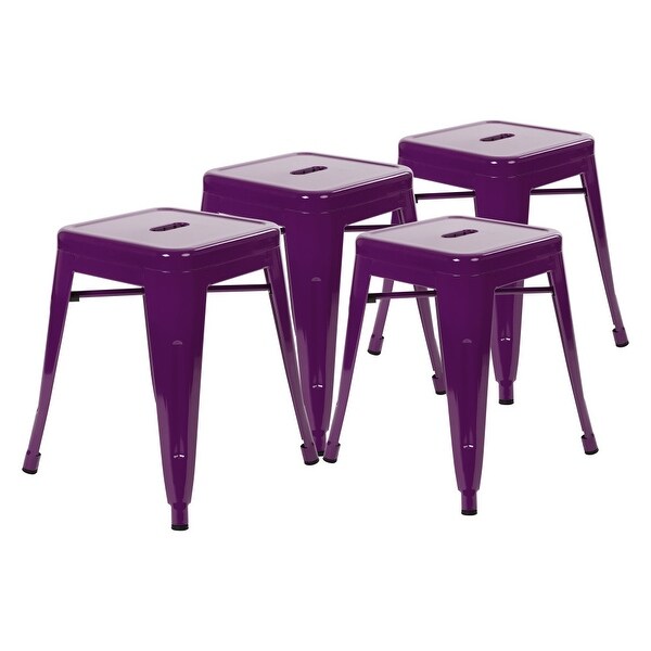 18 Inch Table Height Indoor Stackable Metal Dining Stool-Set of 4