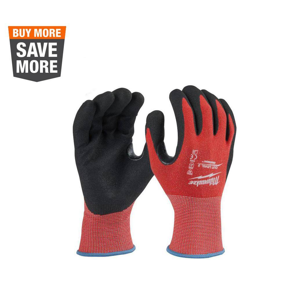 MW X-Large Red Nitrile Level 2 Cut Resistant Dipped Work Gloves 48-22-8928