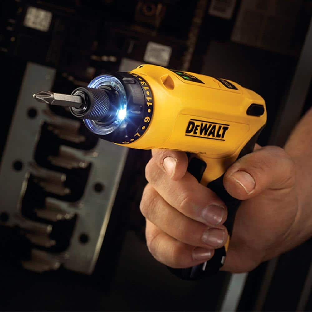 DEWALT 8V MAX Cordless Gyroscopic Screwdriver with Adjustable Handle, (2) 1.0Ah Batteries, Charger, and Bag DCF680N2