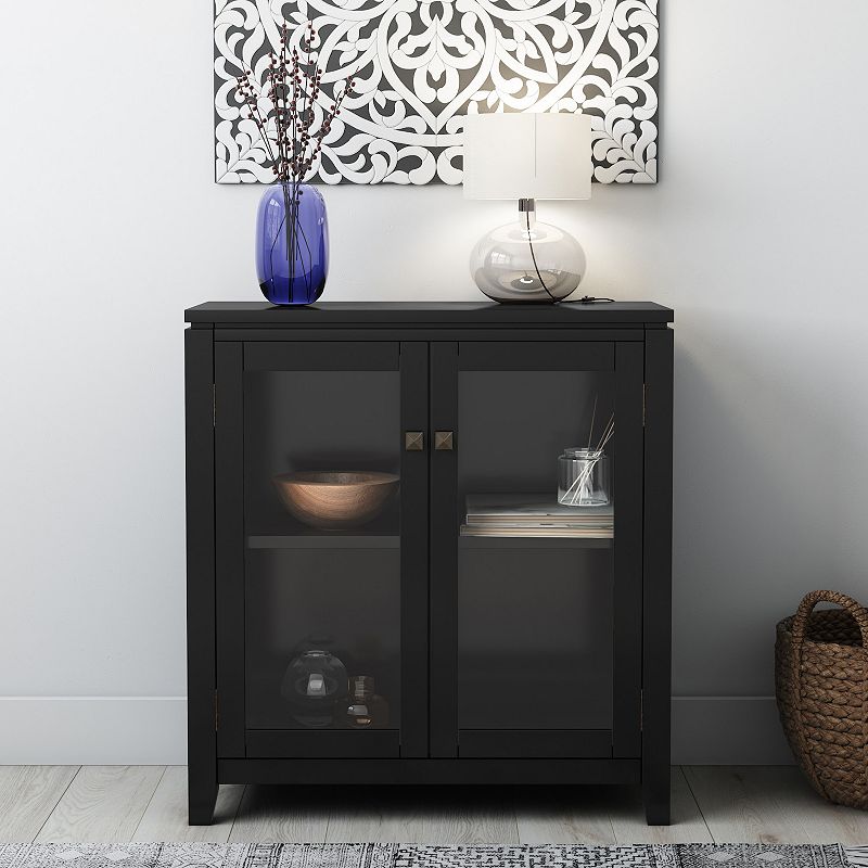 Simpli Home Cosmopolitan Contemporary Low Storage Cabinet