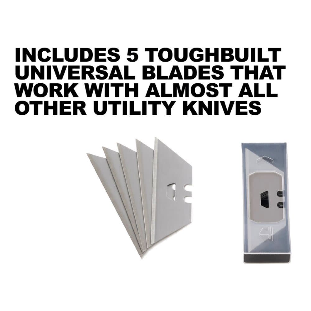 Toughbuilt Scraper Utility Knife with 5 Blades ;