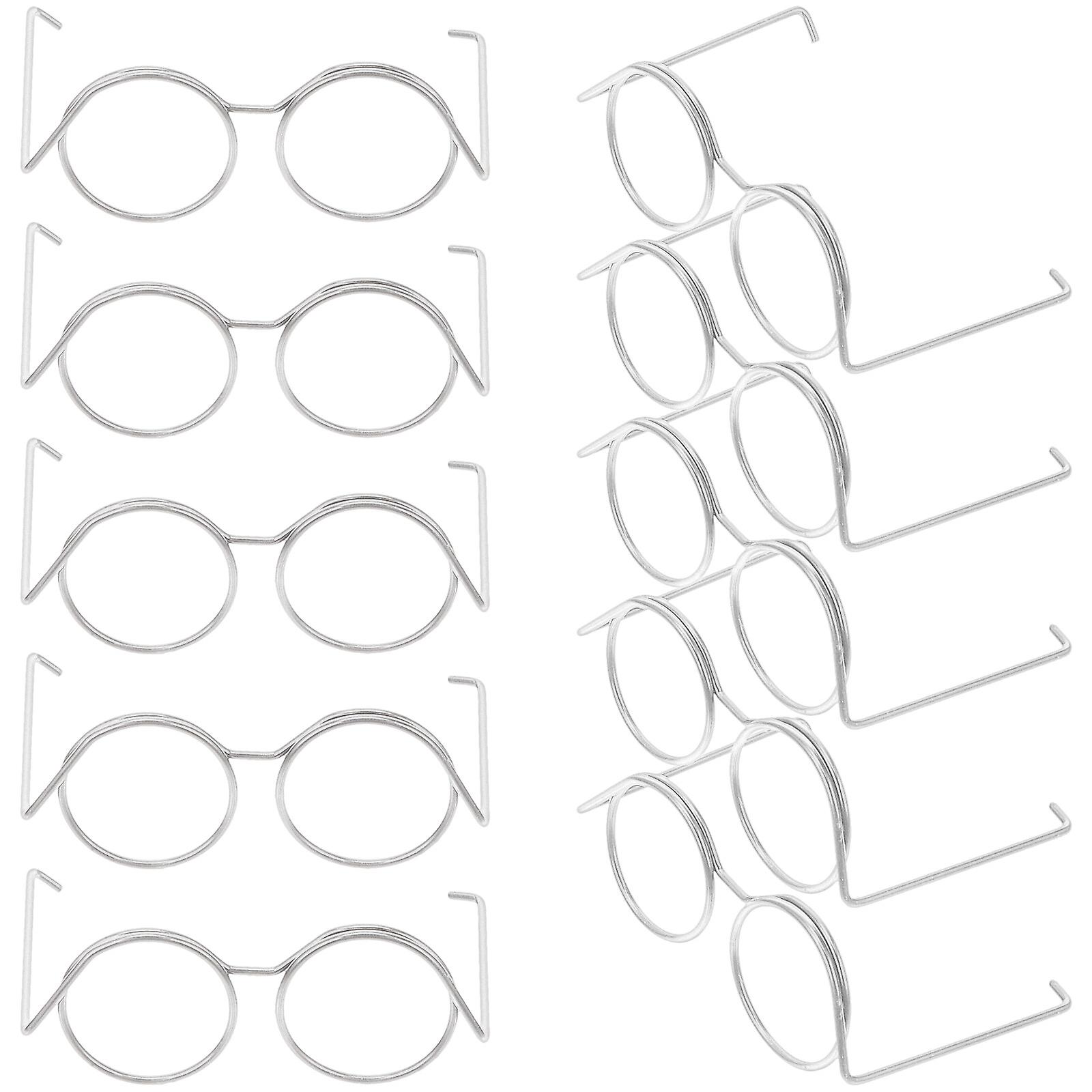 10pcs Doll Glasses Metal Wire Rim Doll Eyewear Mini Sunglasses Dolls Dress Up Toys