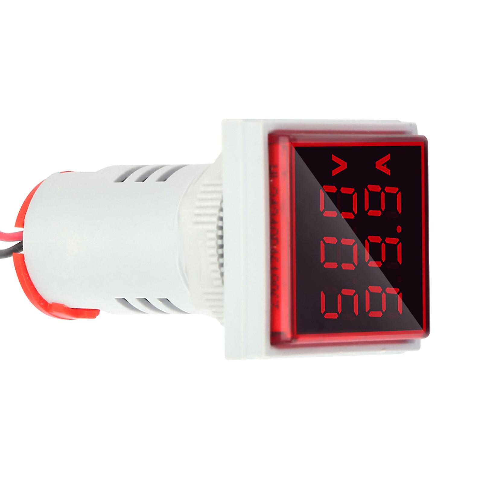 Led Digital Display Ac Voltage Current Meter Indicator 22mm 0-100a Meter Indicator (red)