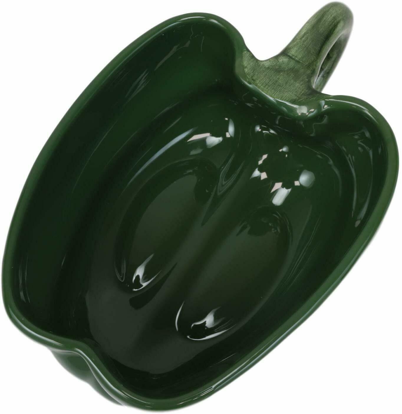 1 (8) Wide Realistic Green Bell Pepper Ceramic Soup Bowl Container EBR02