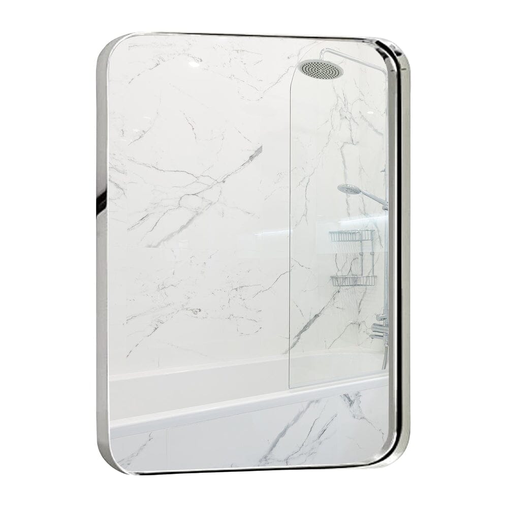 Contemporary Brushed Metal Wall Mirror