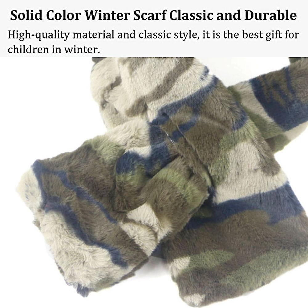 Winter Plush Thick Student Warm Scarf Camouflage Scarf