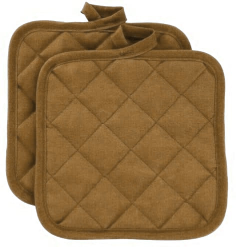 Pot Holders 7 Square Solid Color (Pack of 2) - Brown - Pot Holders For Kitchen