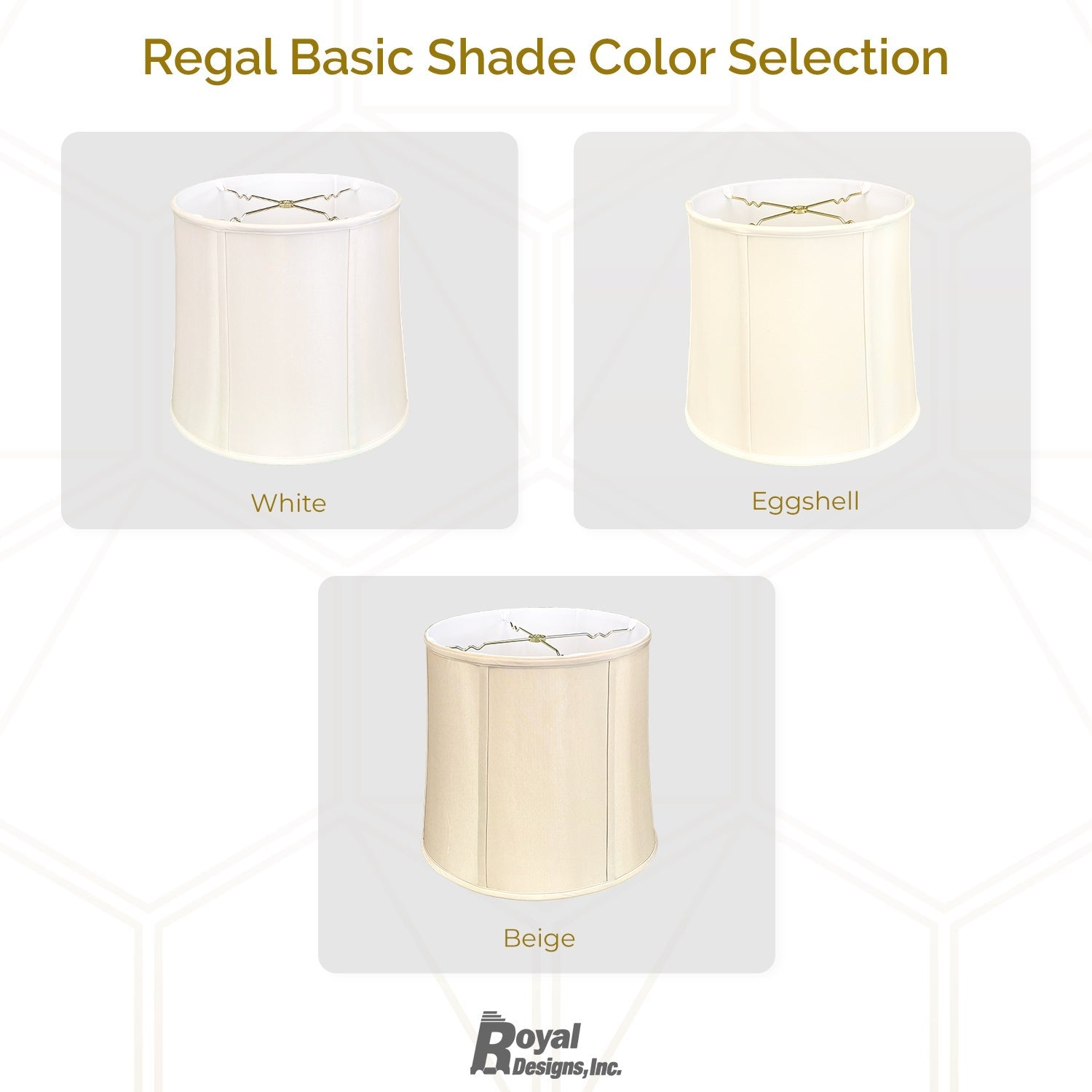 Royal Designs， Inc. Royal Designs Drum Lamp Shade， Eggshell， 13x14x14 Single