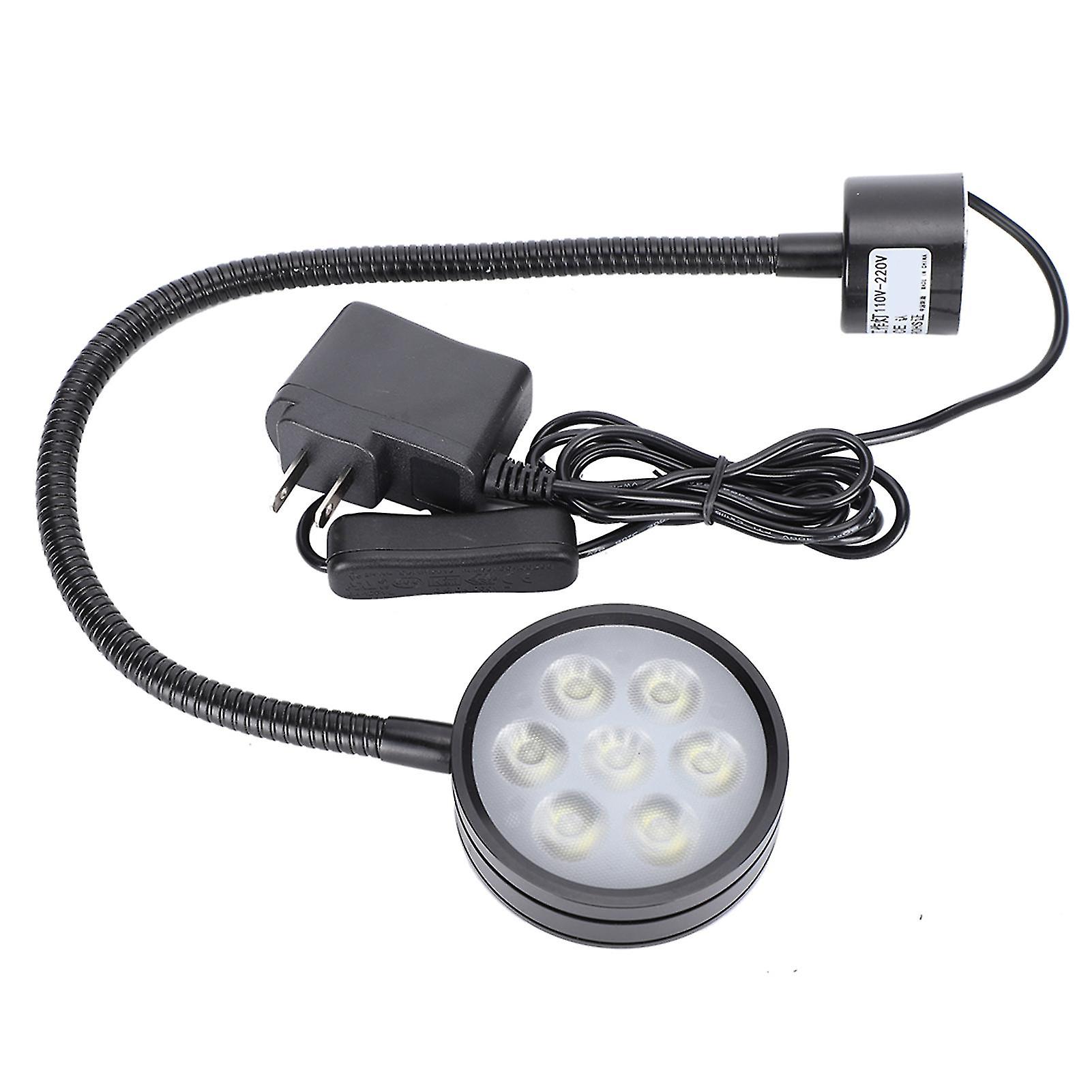 7W LED Work Light Adjustable Neck Magnetic Base Lamp for CNC Machining US Plug 110‑220V