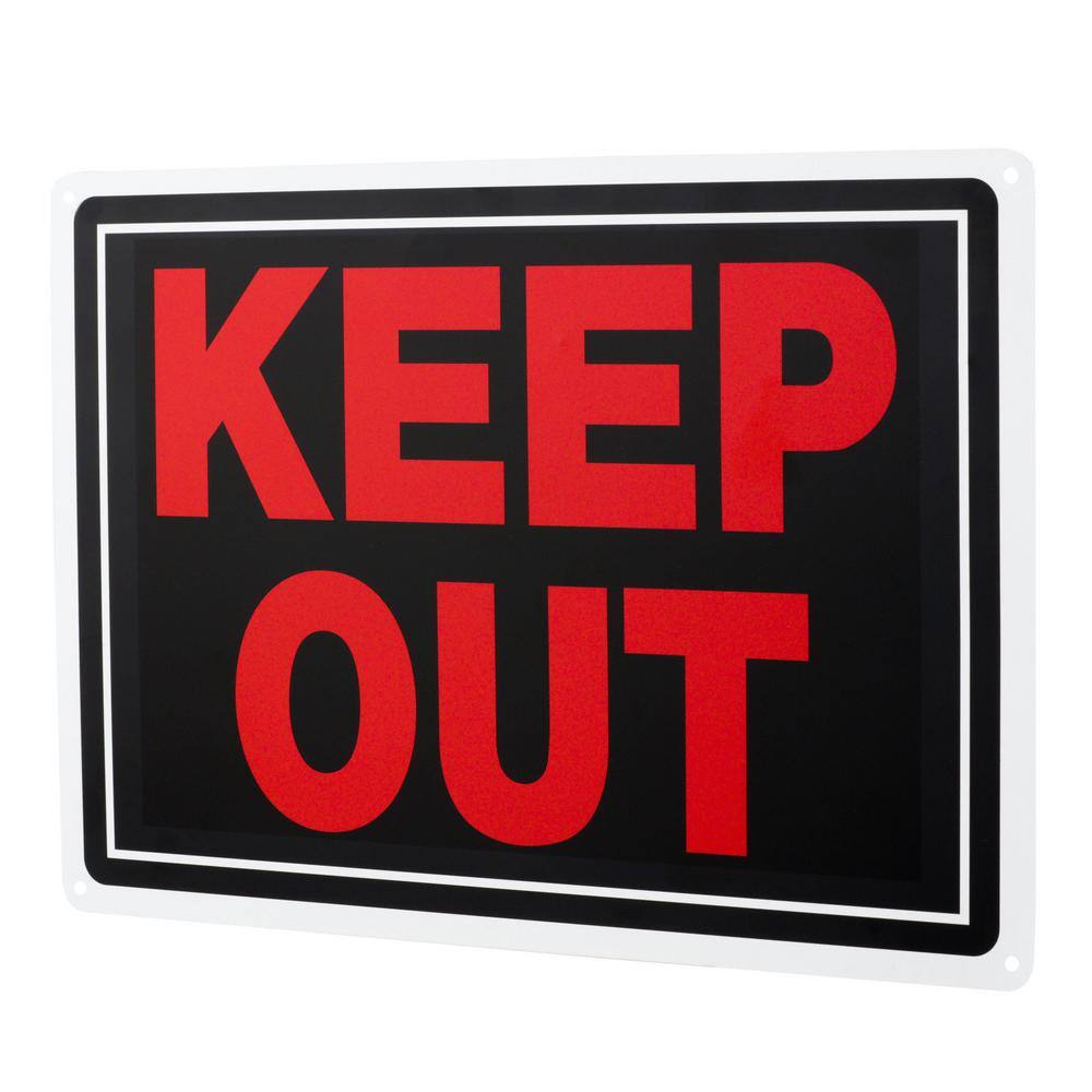 Everbilt 10 in. x 14 in. Aluminum Keep Out Sign 31034