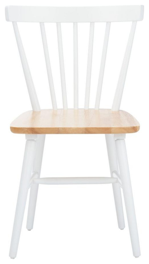 Horace Spindle Back Dining Chair  Set of 2  White/Natural   Midcentury   Dining Chairs   by Rustic Home Furniture Deco  Houzz