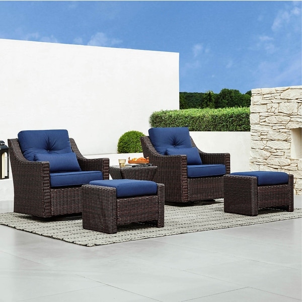 Murphy Outdoor Wicker Patio Furniture Swivel Glider Chair