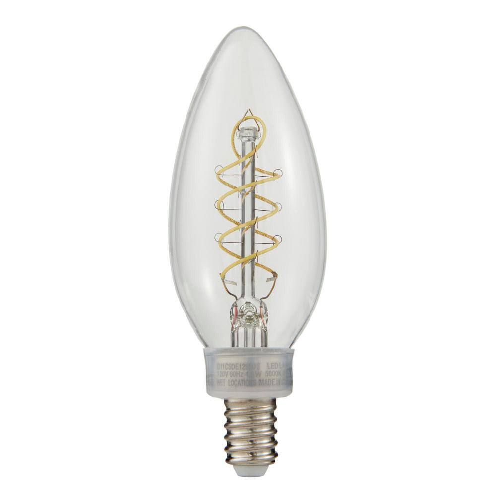 EcoSmart 40-Watt Equivalent B11 Dimmable E12 Candelabra Fine Bendy Filament LED Vintage Edison Light Bulb Daylight (3-Pack) B11C5DE12850S