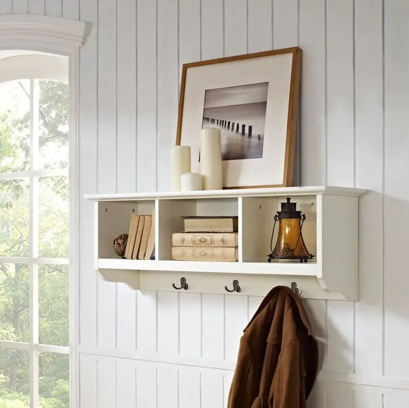 Brennan White Entryway Storage Shelf