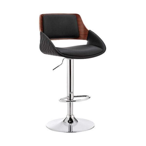 Adjustable Faux Leather Swivel Bar Stool