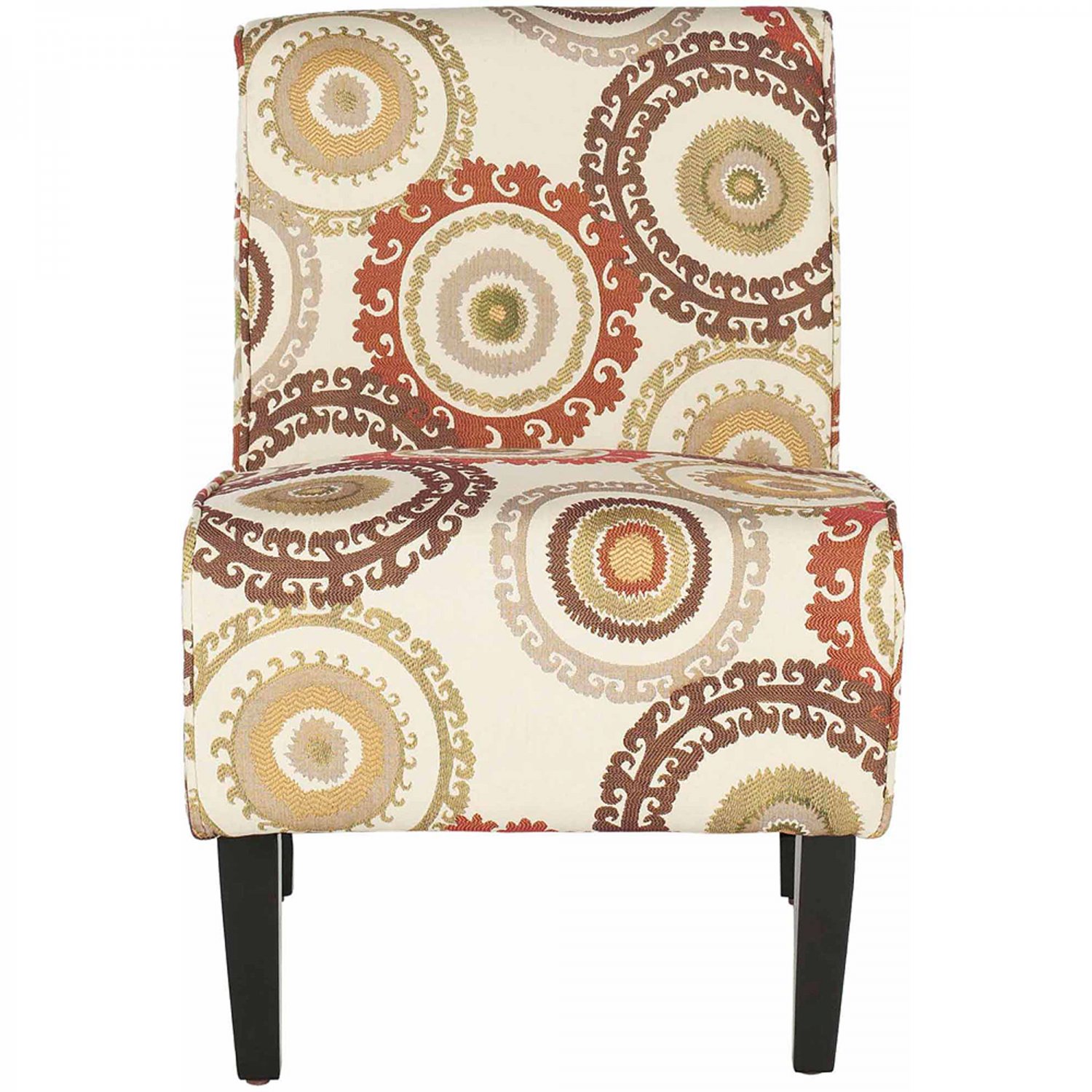 Safavieh Marka Armless Club Chair， Multi-Beige， Brown， Orange and Green