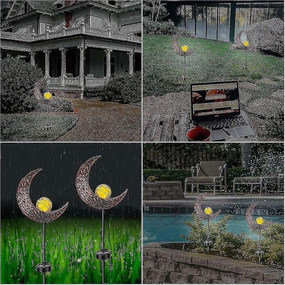 Solar Power Half Moon Crescent Led Stake Light Garden Lawn Yard Outdoor Lamp Decoration