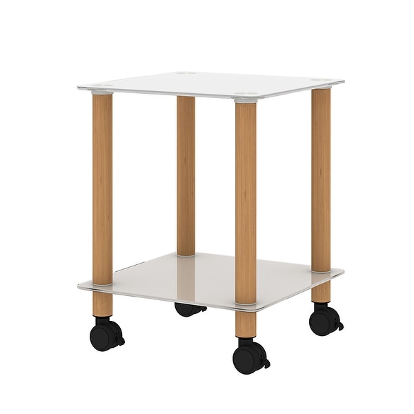 2-Tier Space End Table Side Table with Storage Shelve