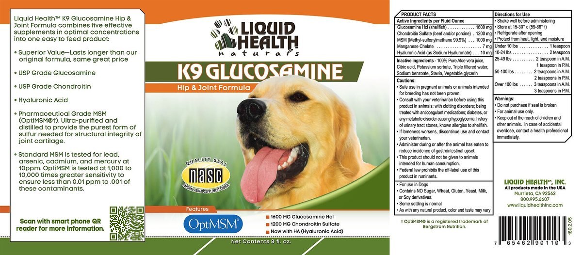 Liquid Health Pets Original K9 Glucosamine Dog Supplement