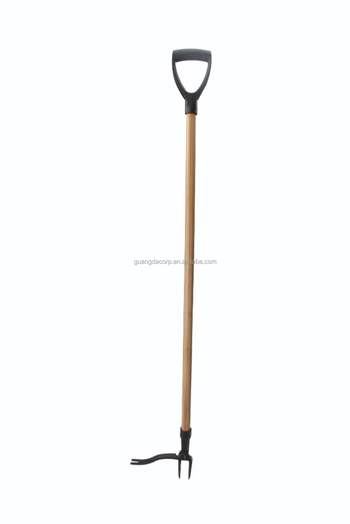 D handle Stand Up Weed Puller with Long Plywood Handle Steel Blade Easily Remove Use it without Bending or Kneeling Softer Groun