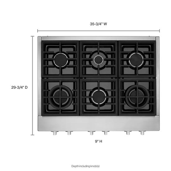 KitchenAid KCGC506JSS 363939 6Burner CommercialStyle Gas Rangetop in S