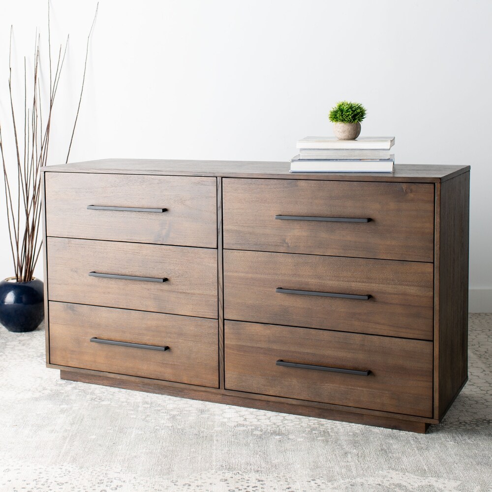 SAFAVIEH Couture Lawson 6 drawer Dark Chocolate Brown Dresser