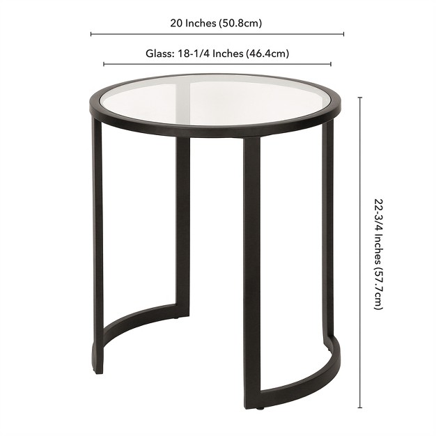 Metal Double Circular Side Table In Black Henn amp hart