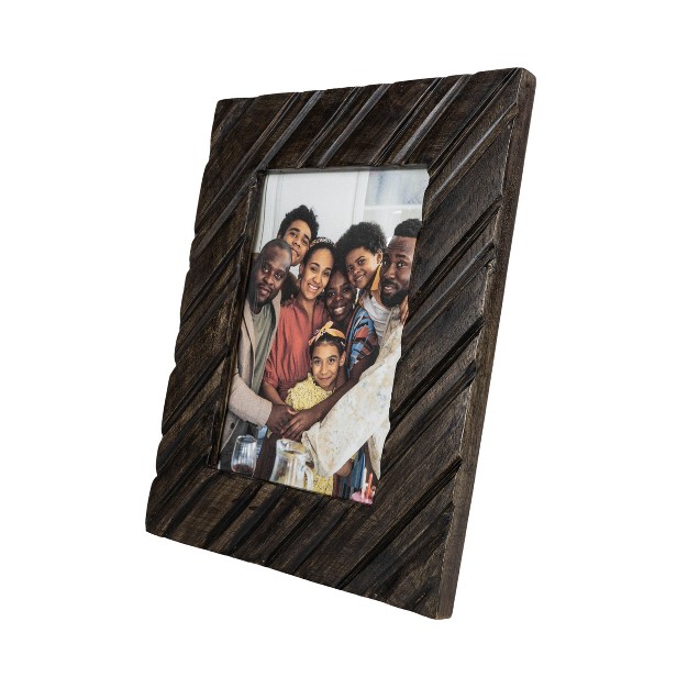 Carved Diagonal 5x7 Wood Photo Frame Foreside Home amp Garden