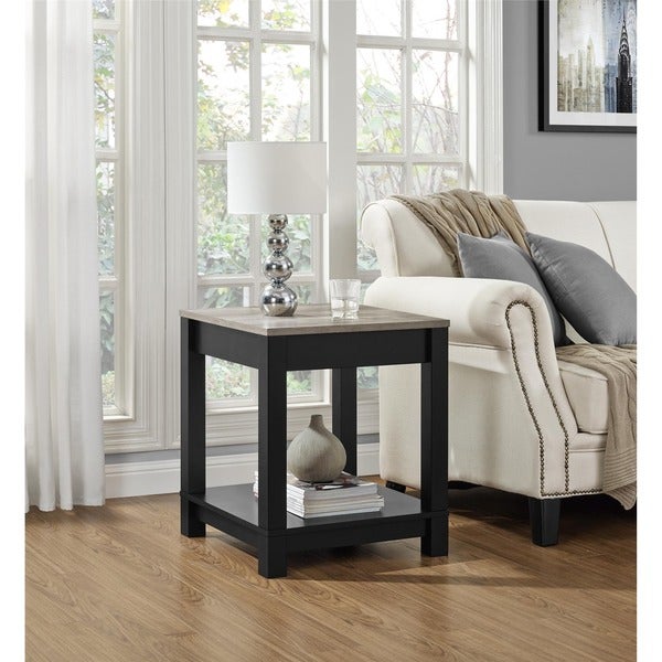 Porch and Den Greenough Commerce Black Wood End Table