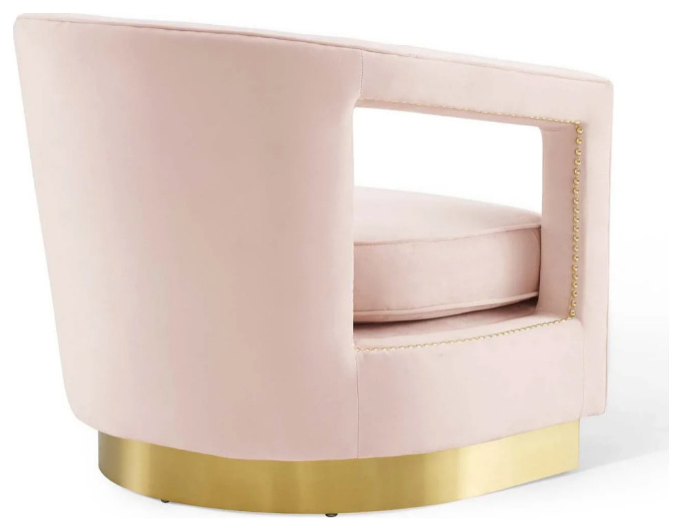 Atlas Pink Performance Velvet Armchair   Contemporary   Armchairs And Accent Chairs   by Virgil Stanis Design  Houzz