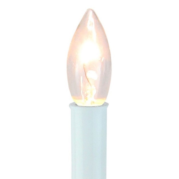 Pre lit White And Gold C7 Christmas Candle Lamp With Sensor