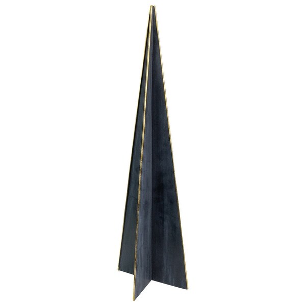 20 Blue and Gold Triangular Christmas Tree Tabletop Decor