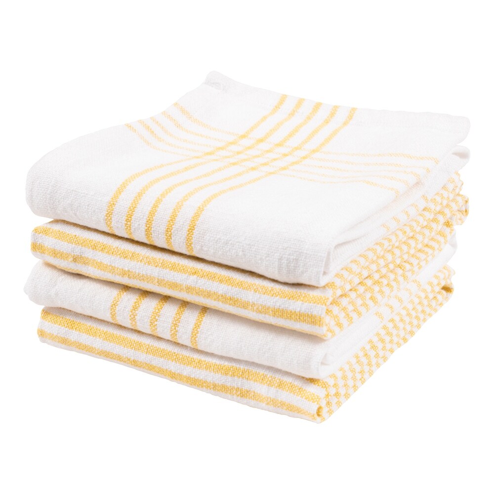 Monoco Relaxed Casual Kitchen Towels  Set of 4