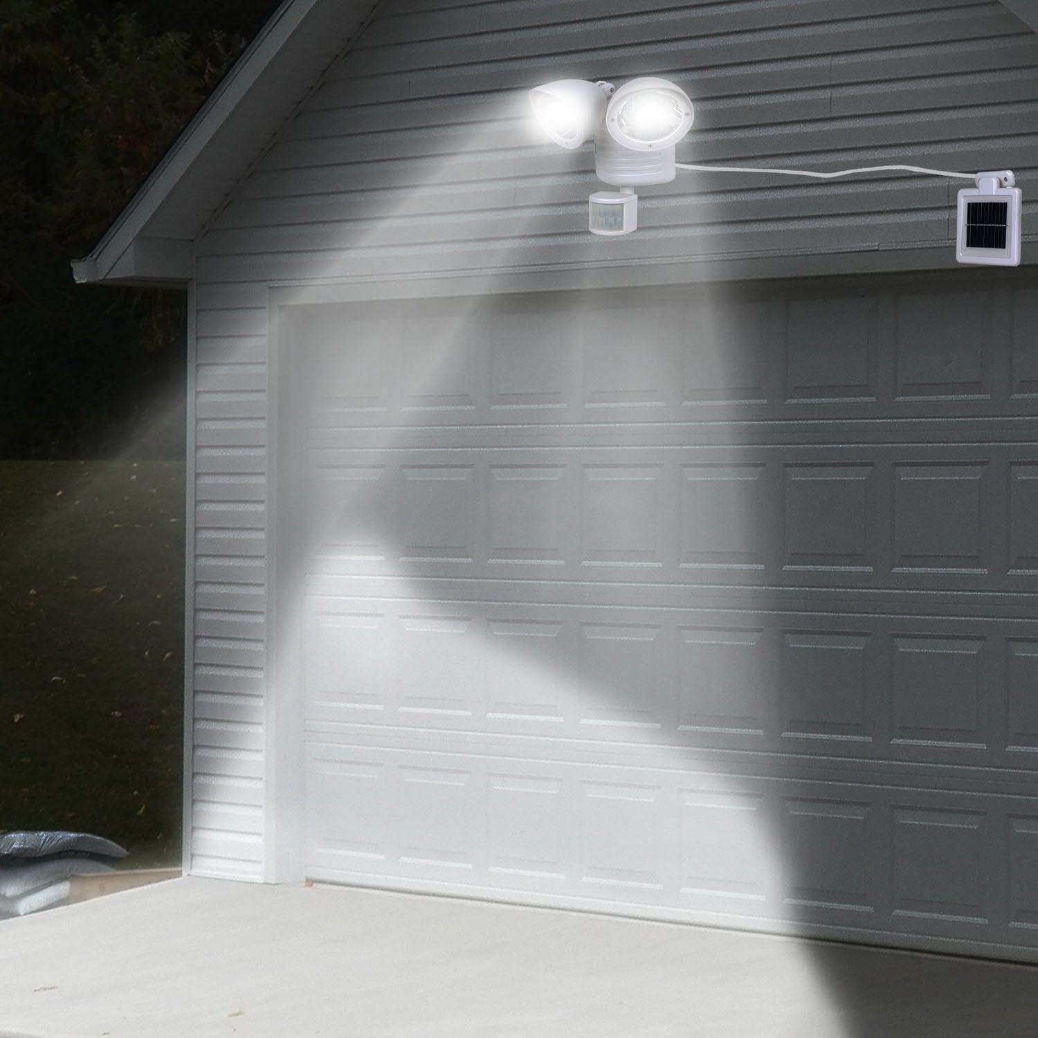 White Dual 22 LEDs Security Detector Solar Spot Light Motion Sensor Outdoor Floodlight